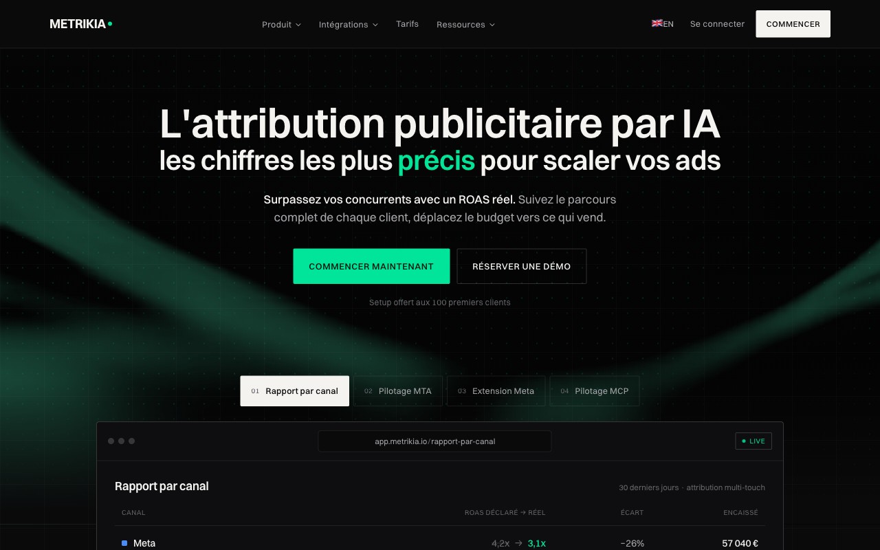 Capture du produit Metrikia